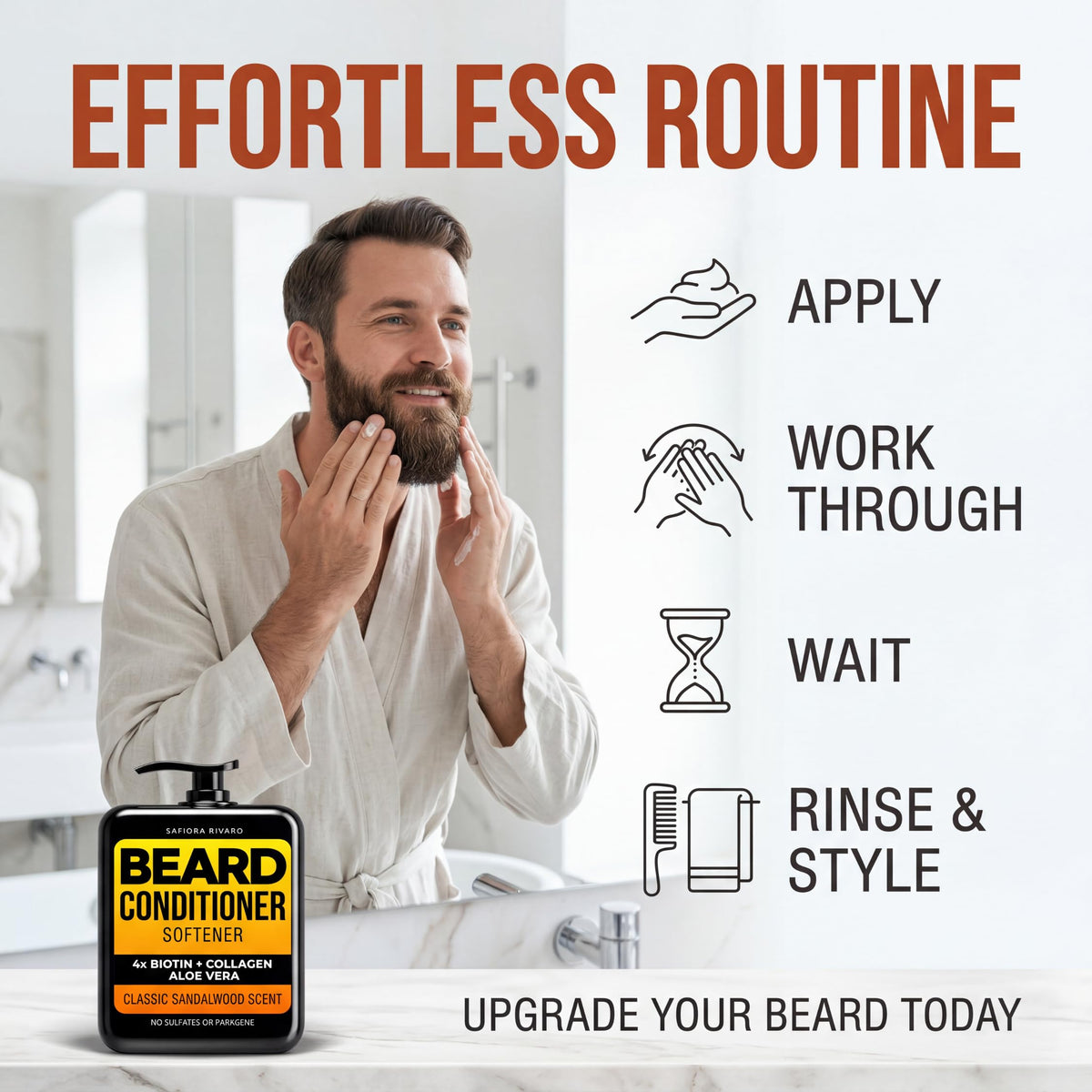 Safiora Rivaro aloe vera graphic highlighting soothing hydration for dry beard