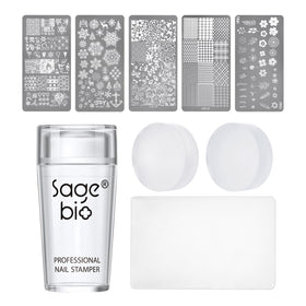 SAGEBIO Nail Art Stamper with clear body enables precise nail stamping.