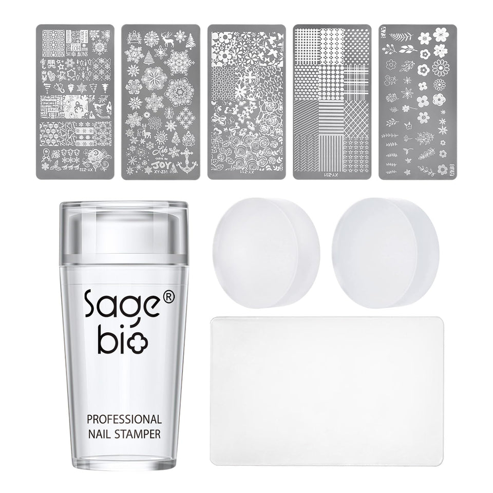 SAGEBIO Nail Art Stamper with clear body enables precise nail stamping.