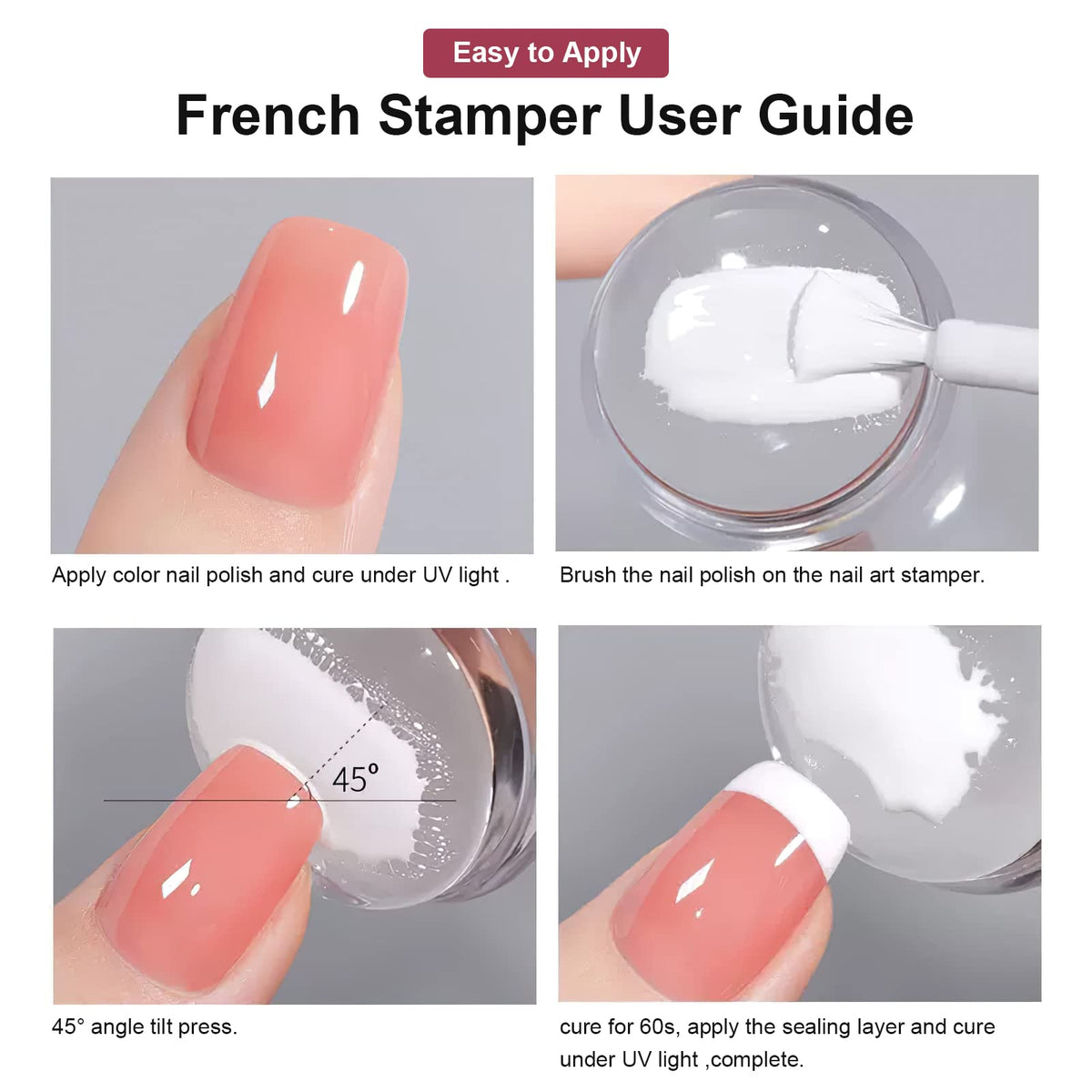 SAGEBIO stamper works on French tips without scratches.