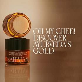 Sahajan Golden Glow Eye Balm cruelty-free packaging conveys ethical skincare.