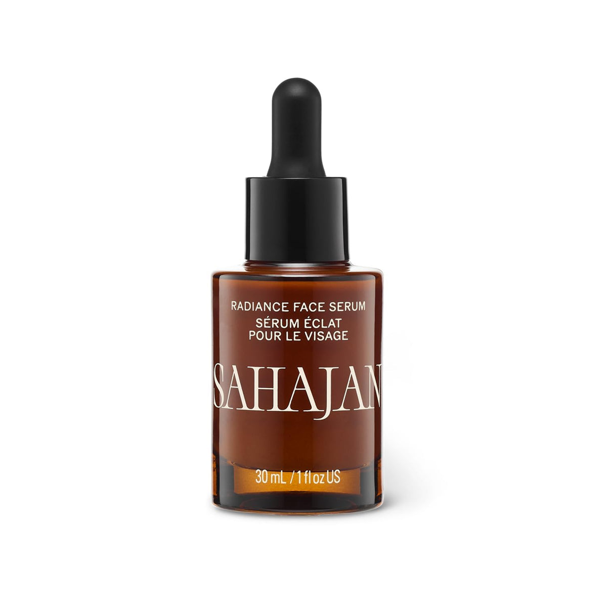 Sahajan Radiance Serum bottle with bright vegan formula for glow