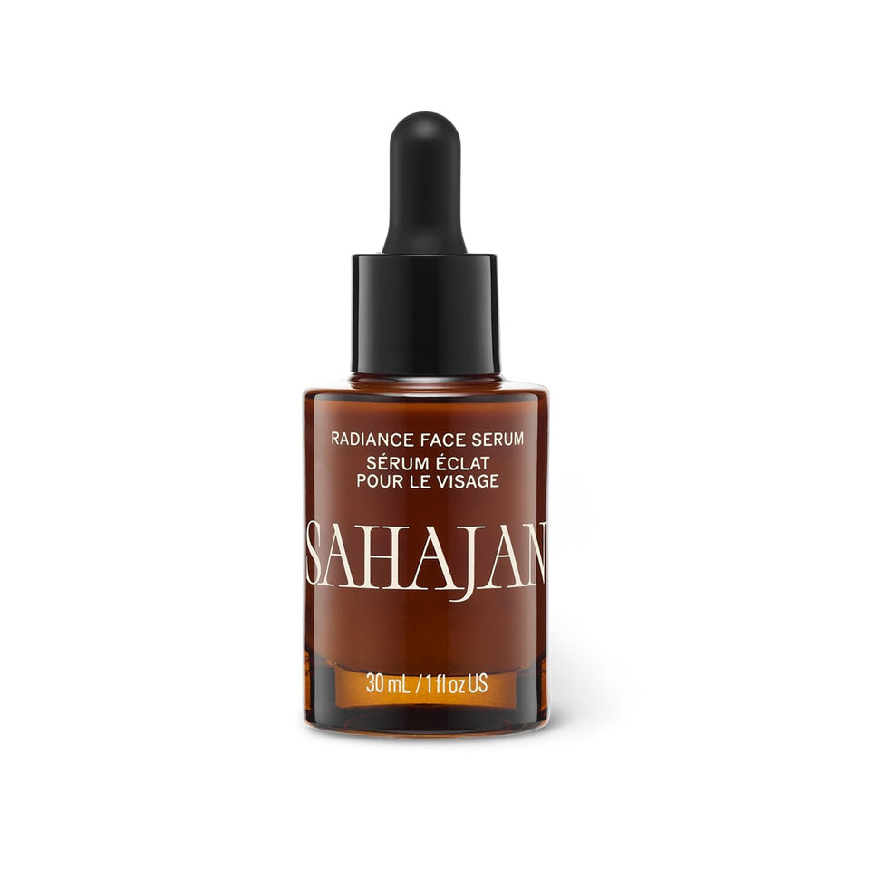 Sahajan Radiance Serum bottle with bright vegan formula for glow