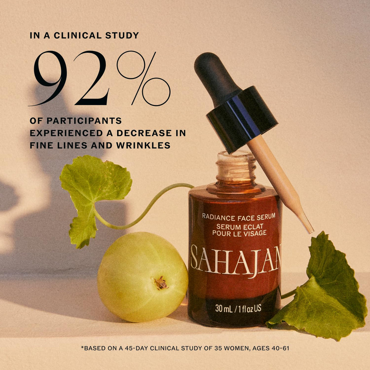 Sahajan serum texture close-up revealing silky, bouncy hydration
