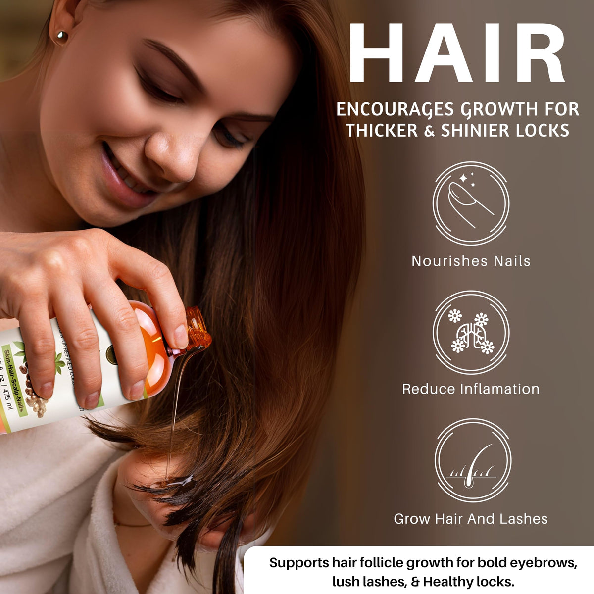 SAHAK oil hydrates scalp for smoother, shinier hair.