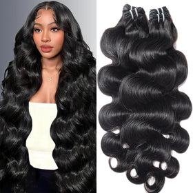 Saiclout 12A Brazilian virgin hair bundles 18-inch body wave for natural volume.