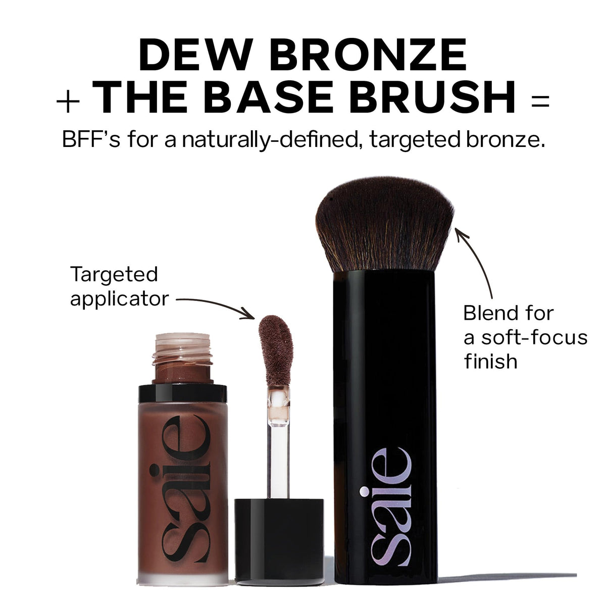 Saie Dew Bronze six-shade range helps warm undertones for many skin tones.
