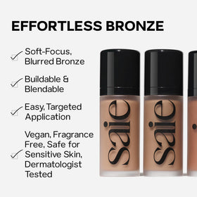 Saie Dew Bronze plant-derived glycerin nourishes while adding subtle color.