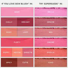 Saie Dew Liquid Blush vegan cruelty-free badge visible in branding.