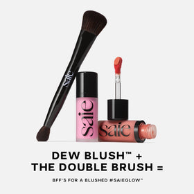 Saie Dew Liquid Blush provides hydration without heaviness on the skin.