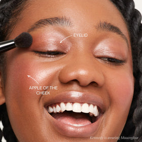 Saie Double Brush end for precise cheek sculpting and highlighting.