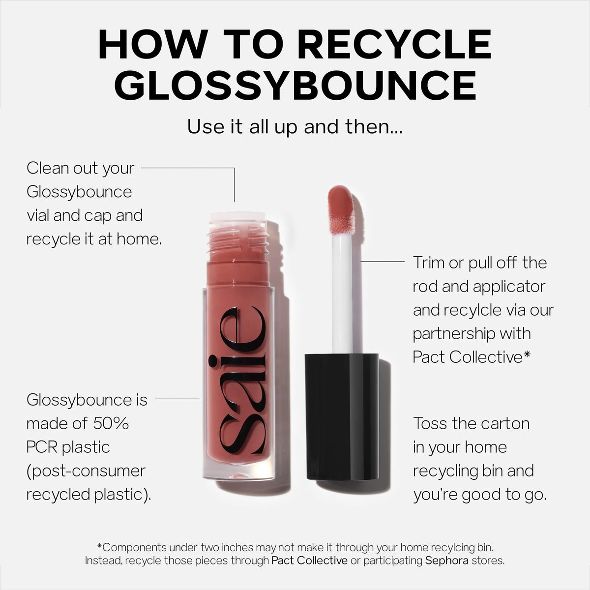 Saie Glossybounce in-bag ready travel-friendly gloss-oil hybrid for on-the-go touchups.