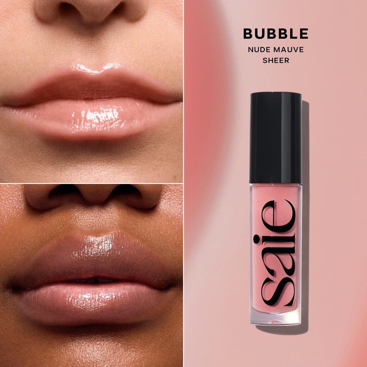 Saie Glossybounce lip oil-hybrid hydrates lips while delivering glassy shine