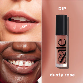 Saie Glossybounce sheer shade swatches reveal versatile lip color.