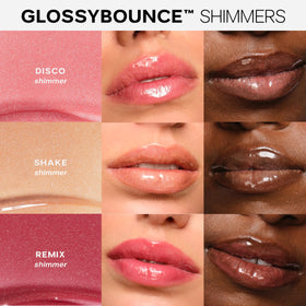 GlossyBounce shade 01 swatch shows sheer lip color