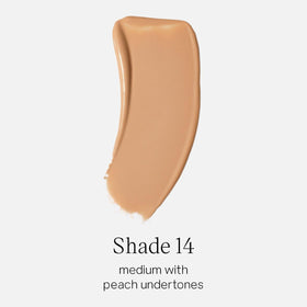 Texture swirl of Saie Glowy Super Skin Tint showing lightweight pigment.