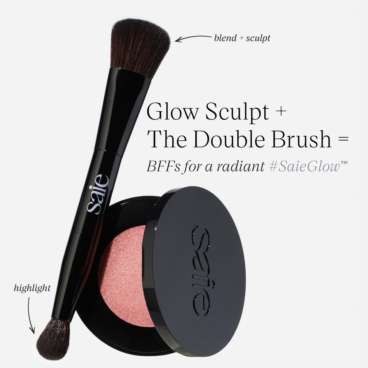 Saie Refillable compact reduces waste with plastic-free shade pans.