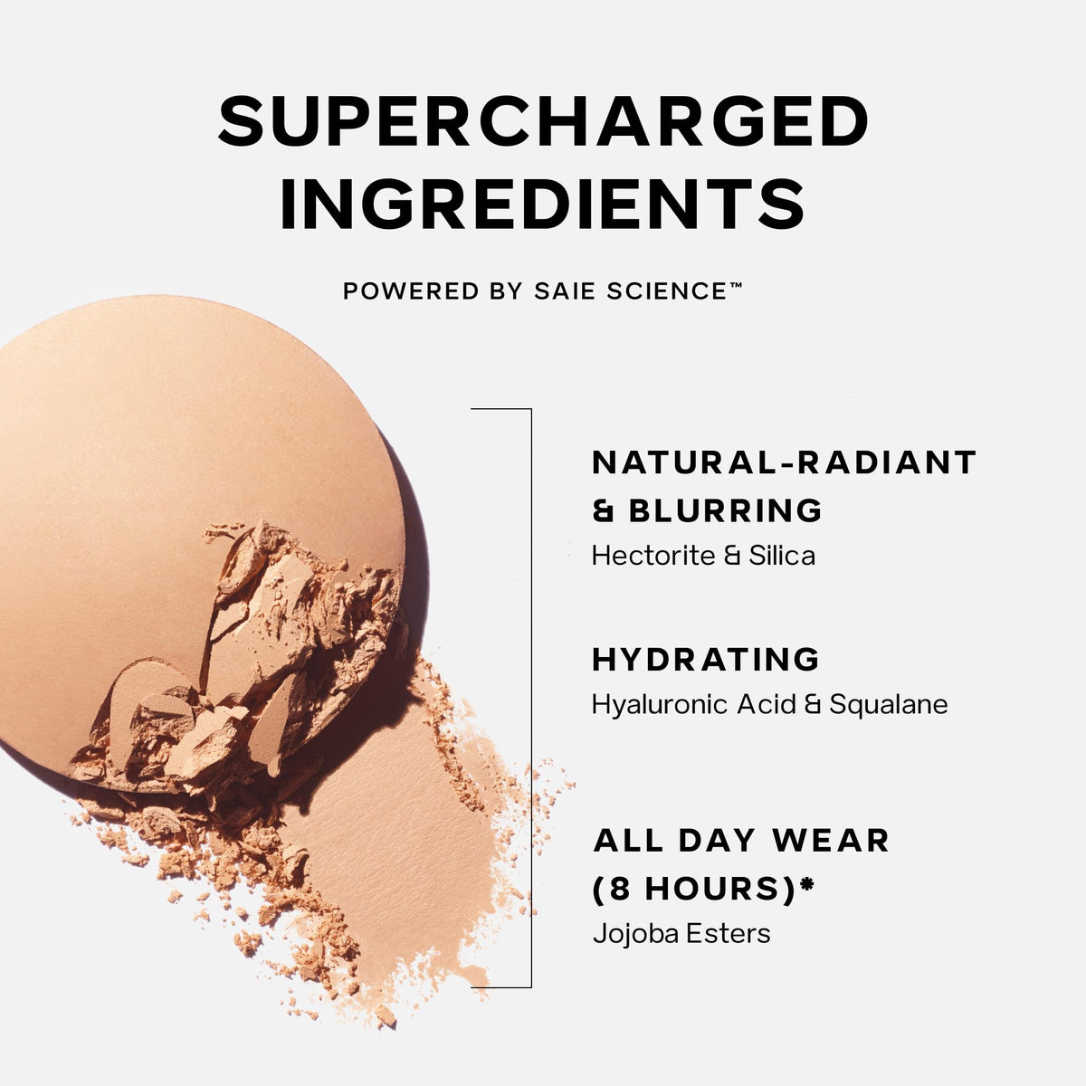 Saie Slip Tint Baked Setting Powder is talc-free and suitable for sensitive skin