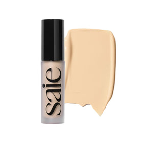 Saie Slip Tint Radiant Concealer tube close-up shows lightweight coverage.