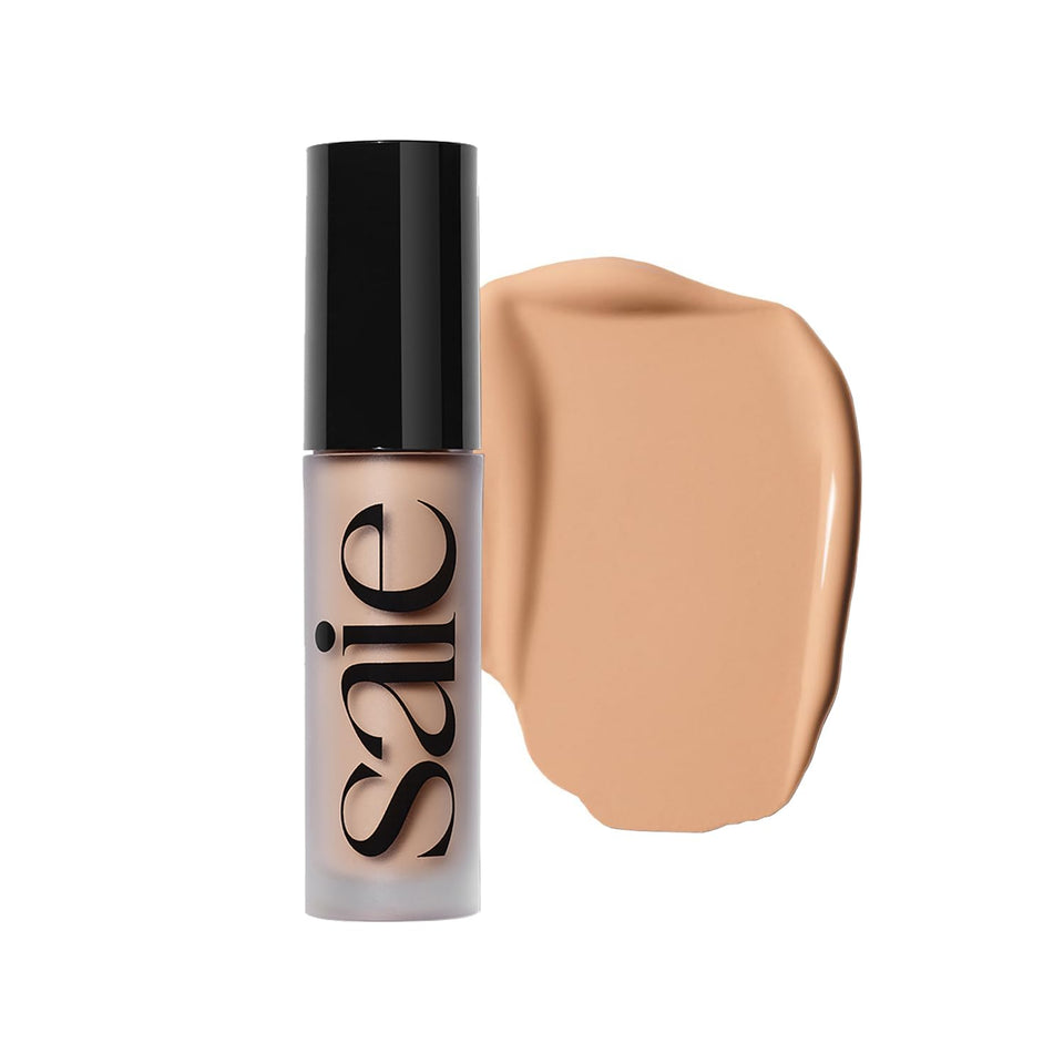 Saie Slip Tint Radiant Cream Concealer packaging shown, travel-friendly shade 10 for on-the-go coverage