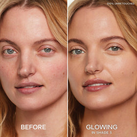Saie Slip Tint under-eye concealment with creamy texture and brightness.