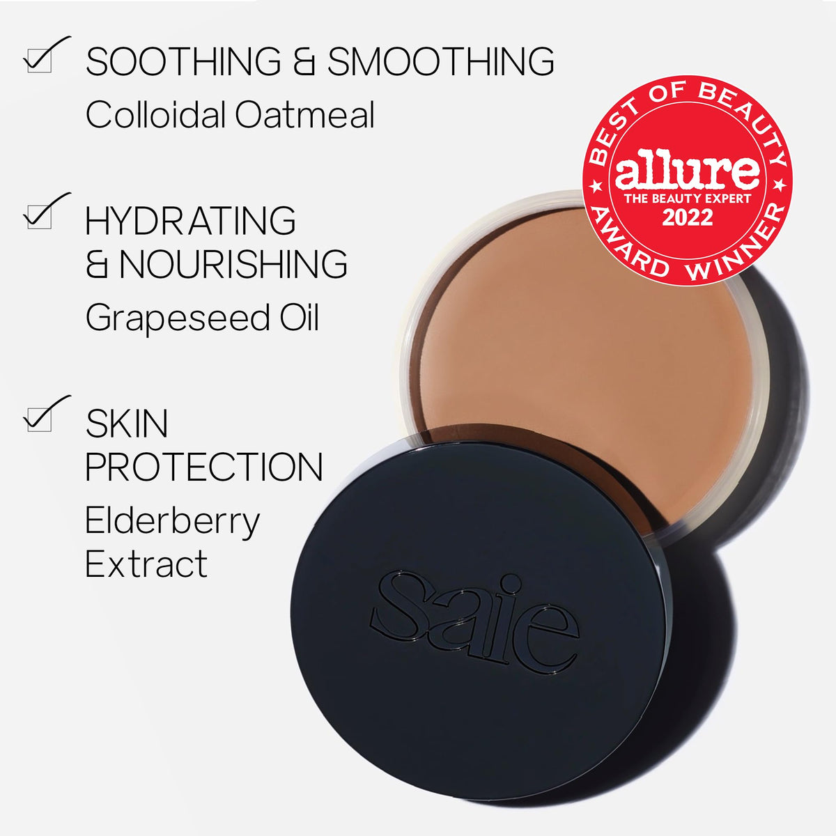 Saie Sun Melt Bronzer applying swirl demonstrates buildable color.