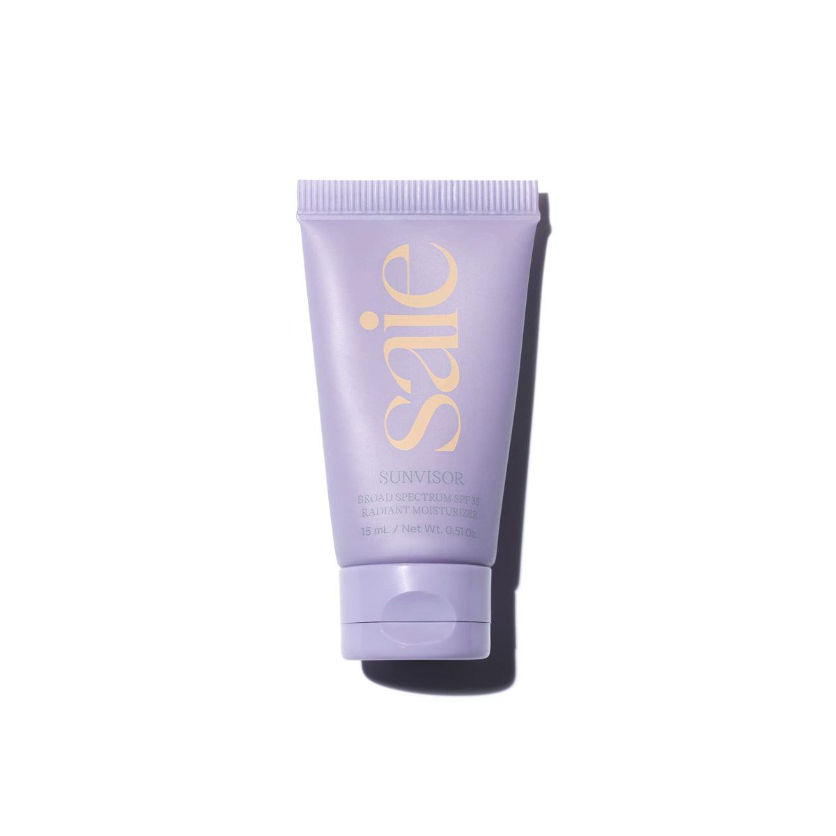 Saie Sunvisor SPF 35 bottle image showing mineral protection and daily application benefits
