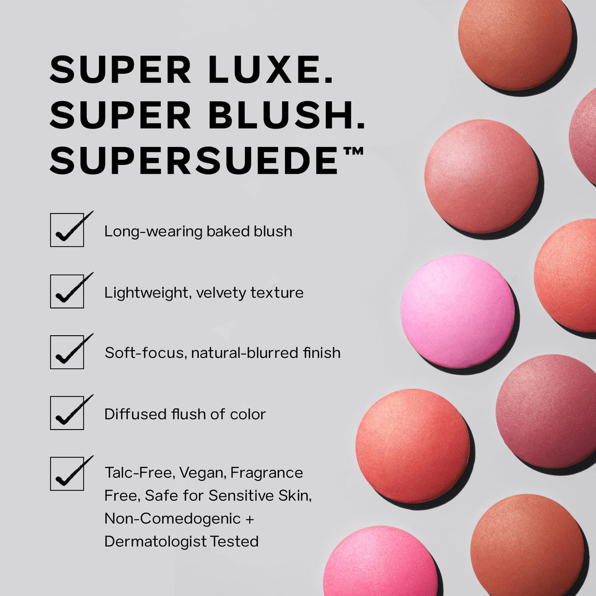 Saie SuperSuede Baked Blush creates natural blur without silicones