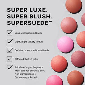Saie SuperSuede Baked Blush creates natural blur without silicones