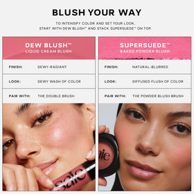 Saie Baked Blush is talc-free and non-comedogenic