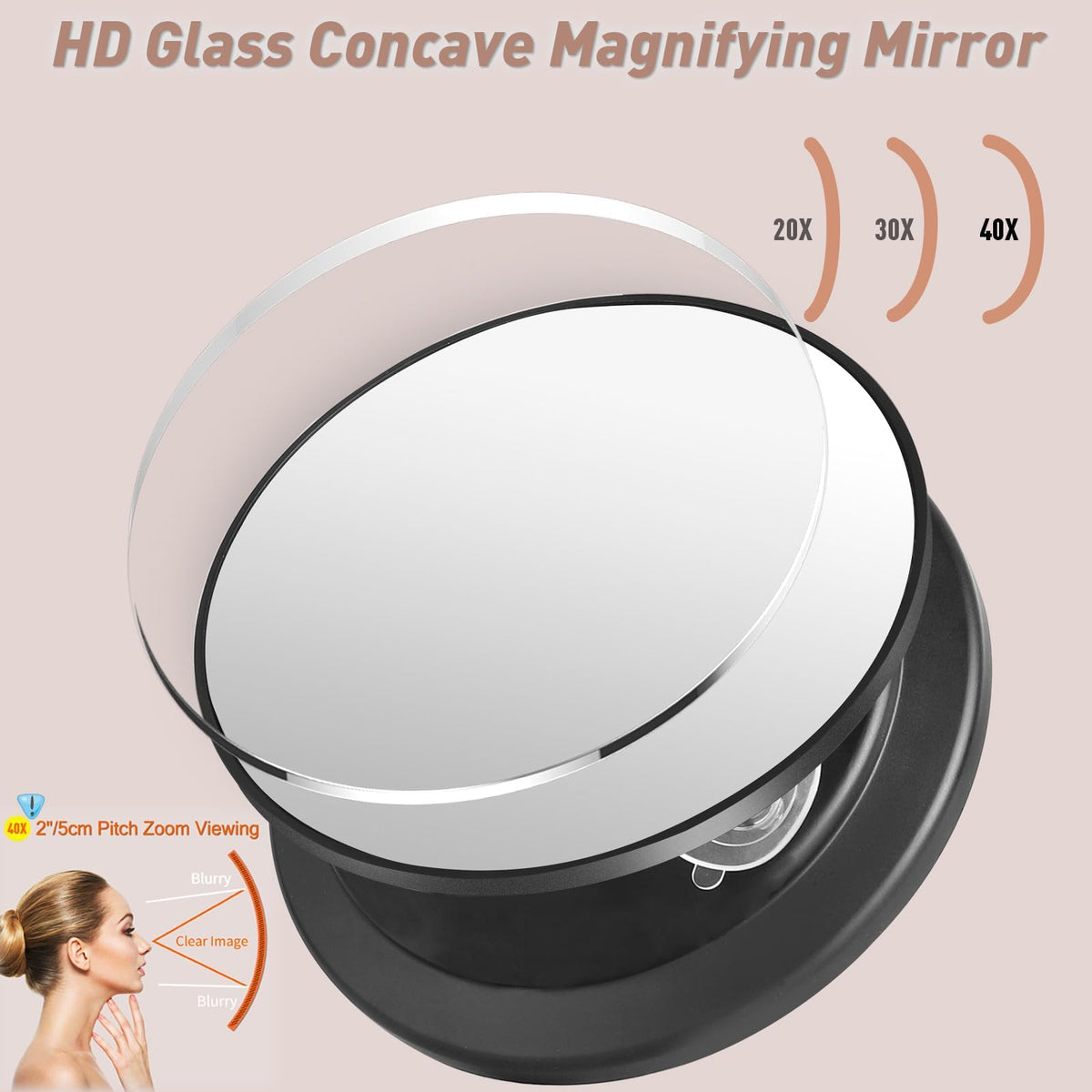 saiggnyy suction cup mount keeps the mirror steady for detailed checks.