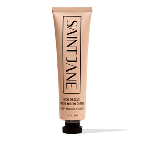 SAINT JANE Rich Rescue Phyto Mucin Cream texture close-up shows silky glide and plump hydration
