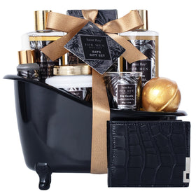 Saint Roy Gift for Dad spa set in a premium basket for a relaxing self-care moment