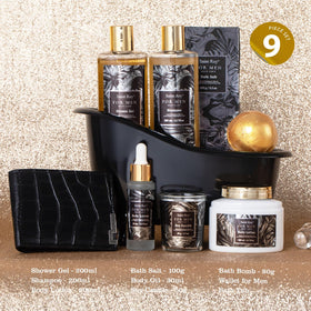 Saint Roy Mens Shower Basket with shampoo and shower gel for refreshing cleansing