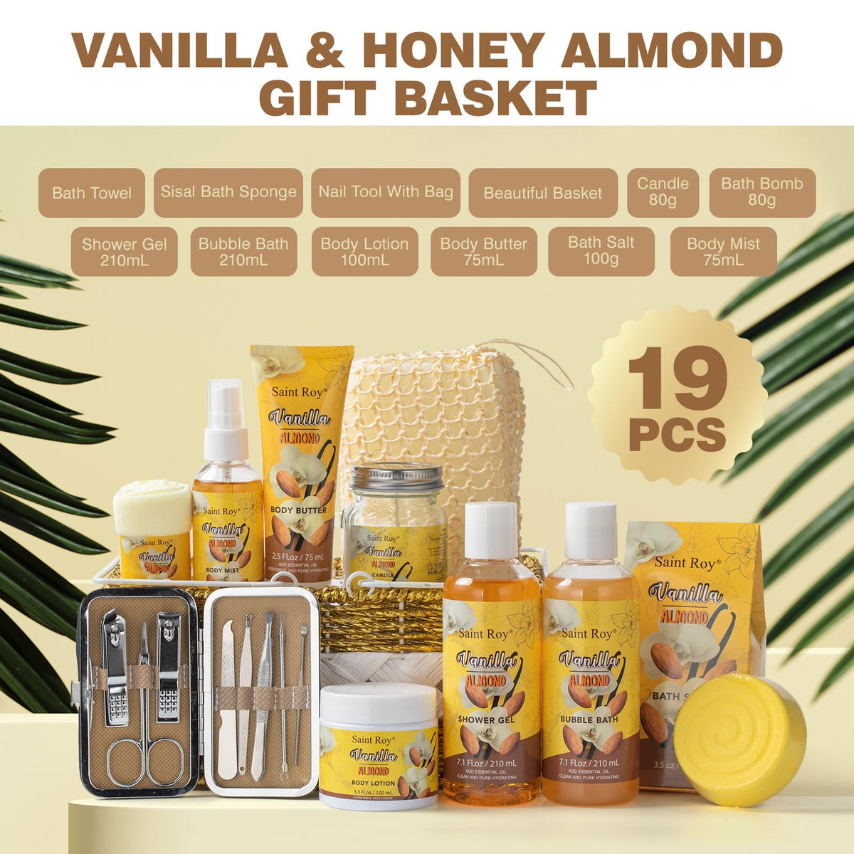 Saint Roy vanilla honey almond shampoo for refreshed hair and nourished strands