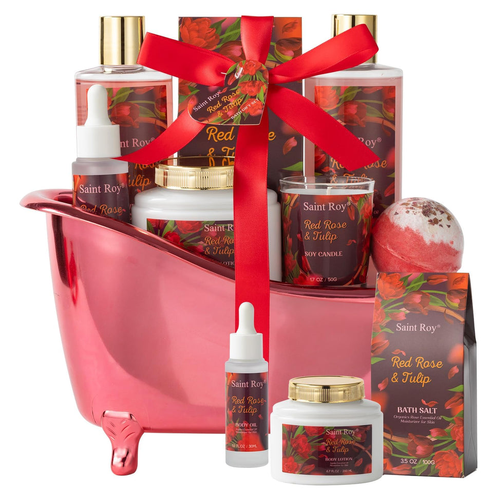 Saint Roy Mother's Day spa gift basket in a reusable tub for at-home pampering