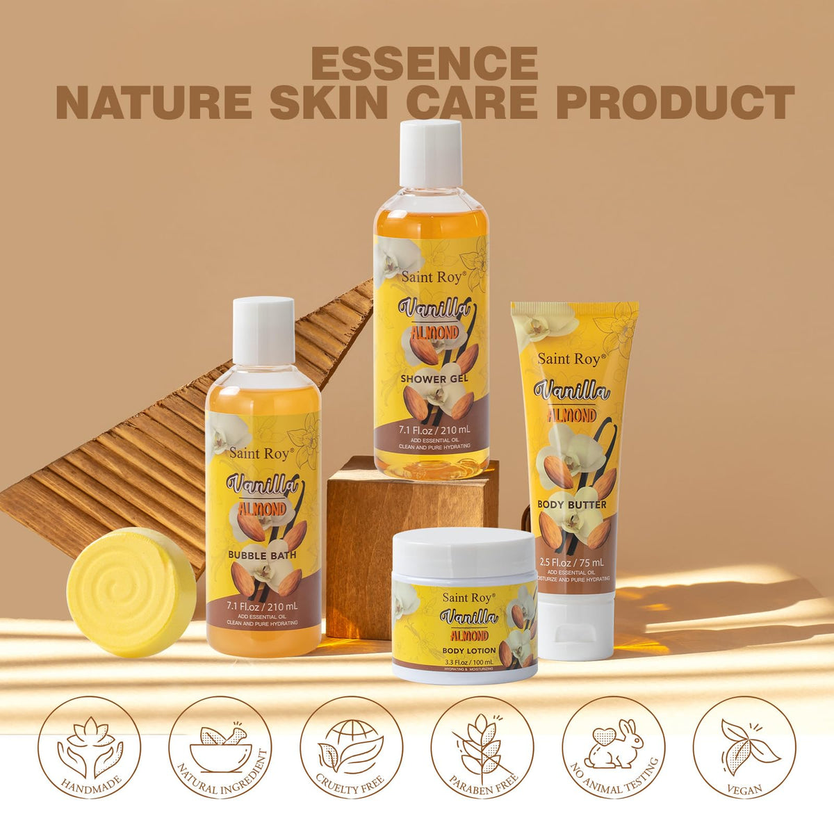 Saint Roy vanilla honey almond lip balm provides hydration and protection