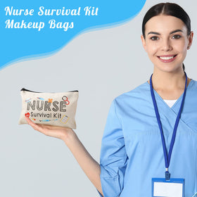 Saintrygo canvas makeup bag with nurse-theme patterns adds a practical touch to gifts