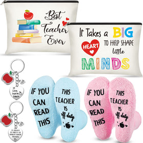 Saintrygo cosmetic bags from the teacher set with hearts and pencils, stylish gift option.