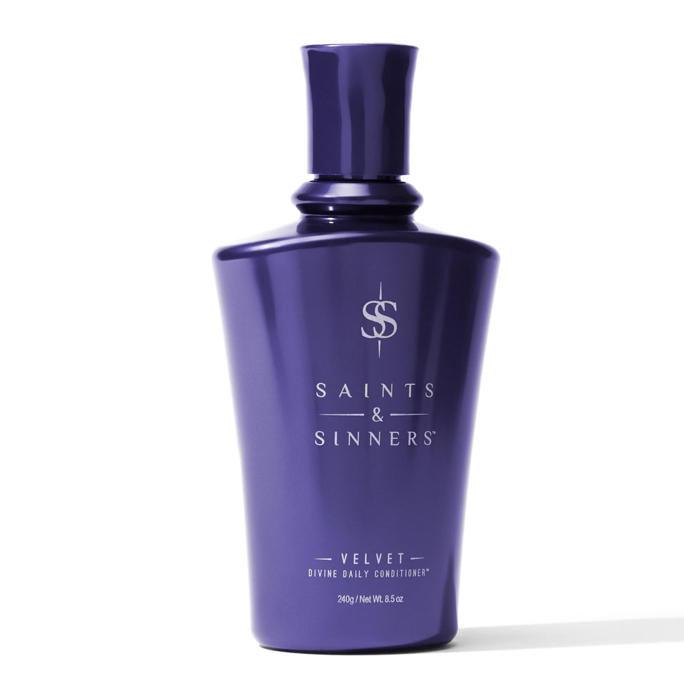 Saints & Sinners Velvet Divine Daily Conditioner bottle delivering rich moisture for soft hair