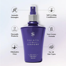 Saints and Sinners Velvet Divine leave-in mist spray for quick detangling.