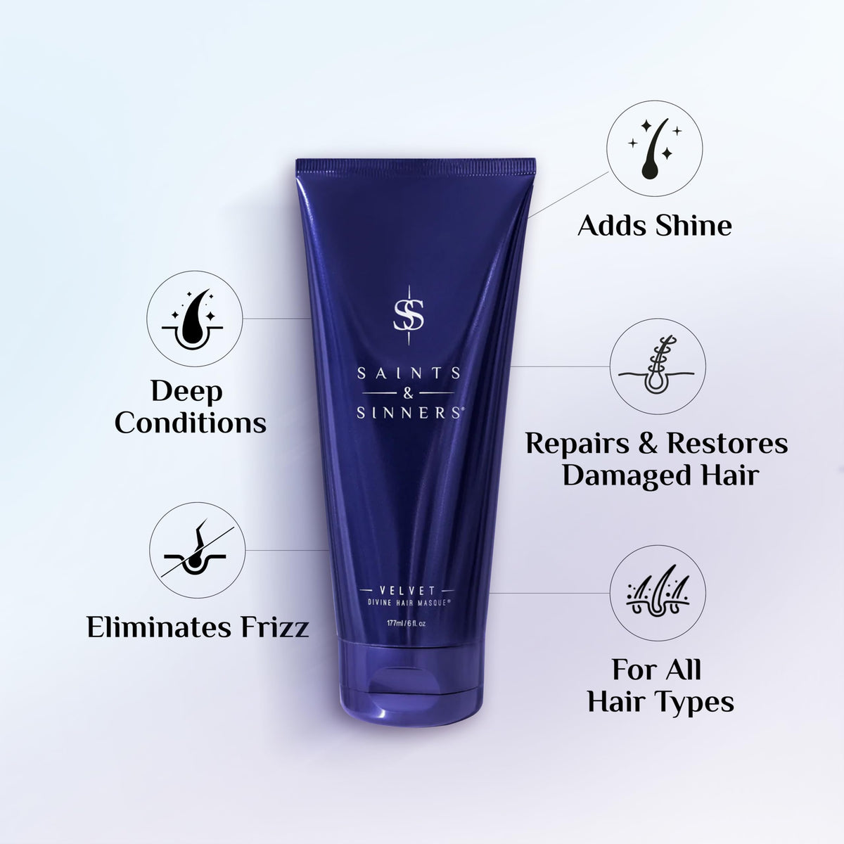 Saints & Sinners Velvet Divine masque application close-up shows creamy texture.