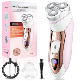 Sakioo electric razor for women with 4D floating head for smooth contour shaving.