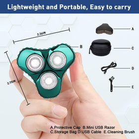 Sakioo Mini Shaver magnetic head showing easy cleaning and replacement