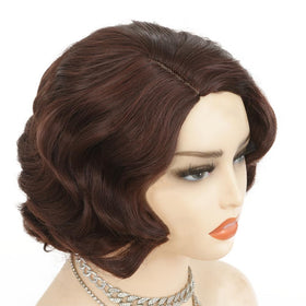 Salaibs brown 1920s wig cap detail for comfortable wear.