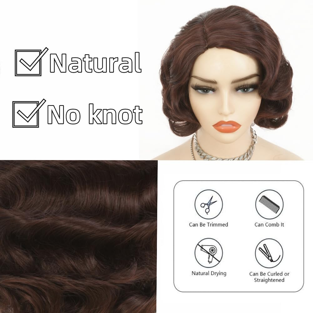 Salaibs brown 1920s wig packaging ideal for gifting or travel.