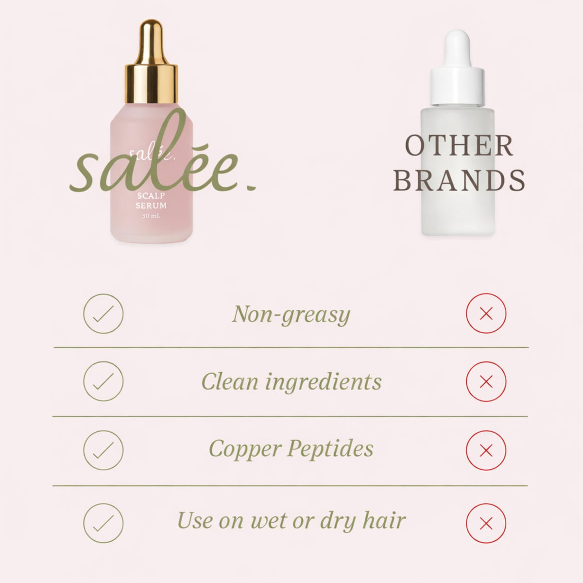 Salee Hair Oil + Serum bottle on shelf ready for daily care