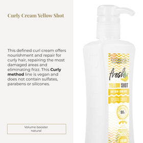 SALERM Biokera Fresh Yellow Shot bottle highlighting vegan, sulfate-free formula.