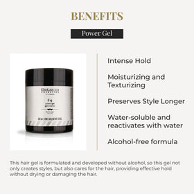 SALERM blue gel close-up highlights alcohol-free formula protecting hair during styling.