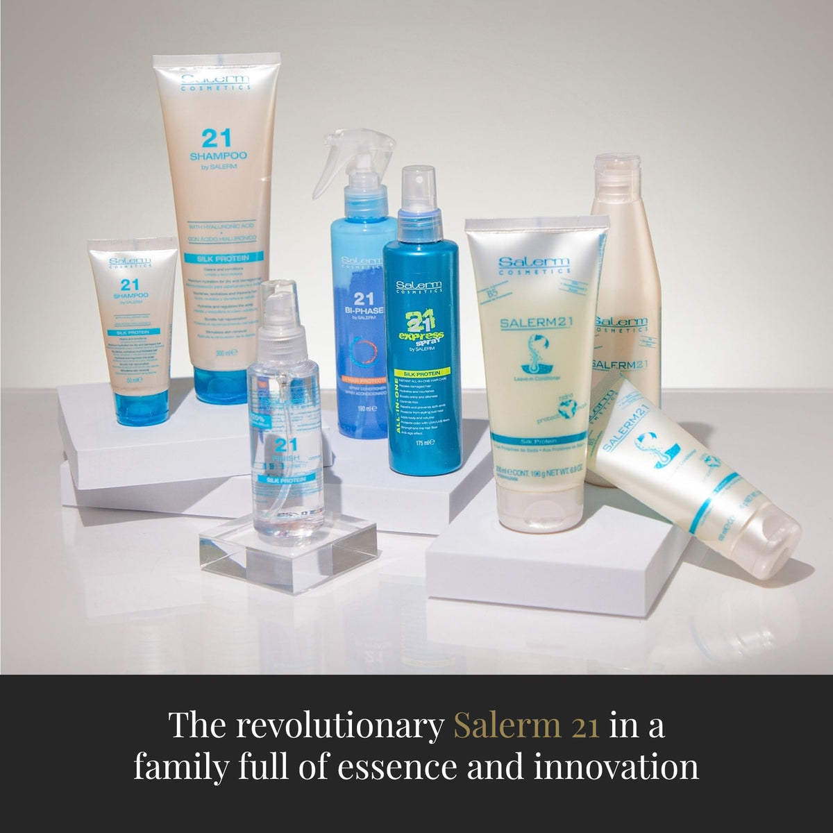 SALERM heat protection graphic shows shielding from styling tools